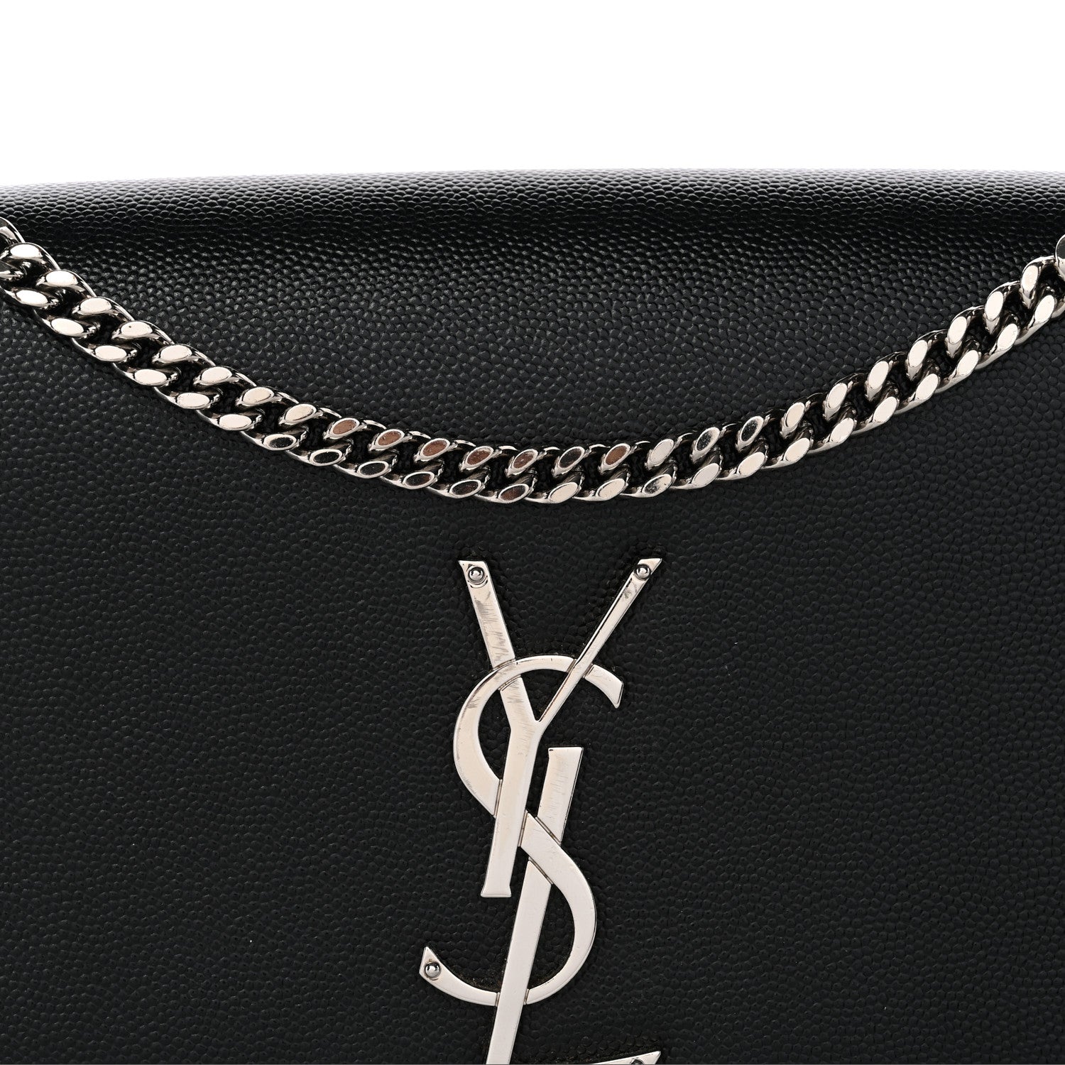 Saint Laurent Grain De Poudre Medium Classic Monogram Kate Satchel Black 8 of 15