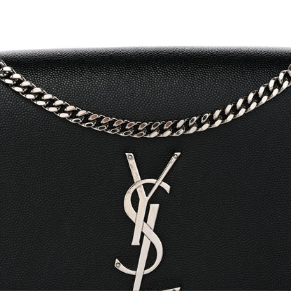 Saint Laurent Grain De Poudre Medium Classic Monogram Kate Satchel Black 8 of 15