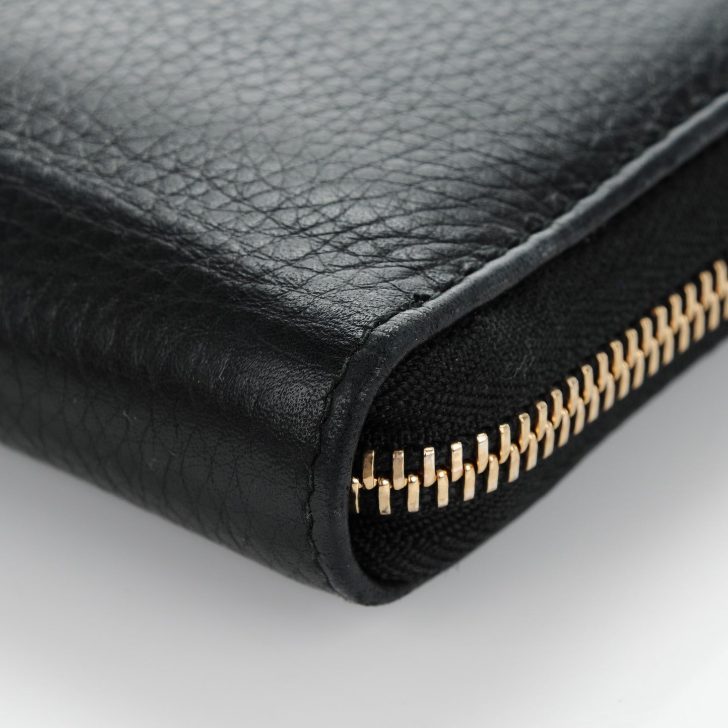 Calfskin Soho Zip Around Wallet Black
