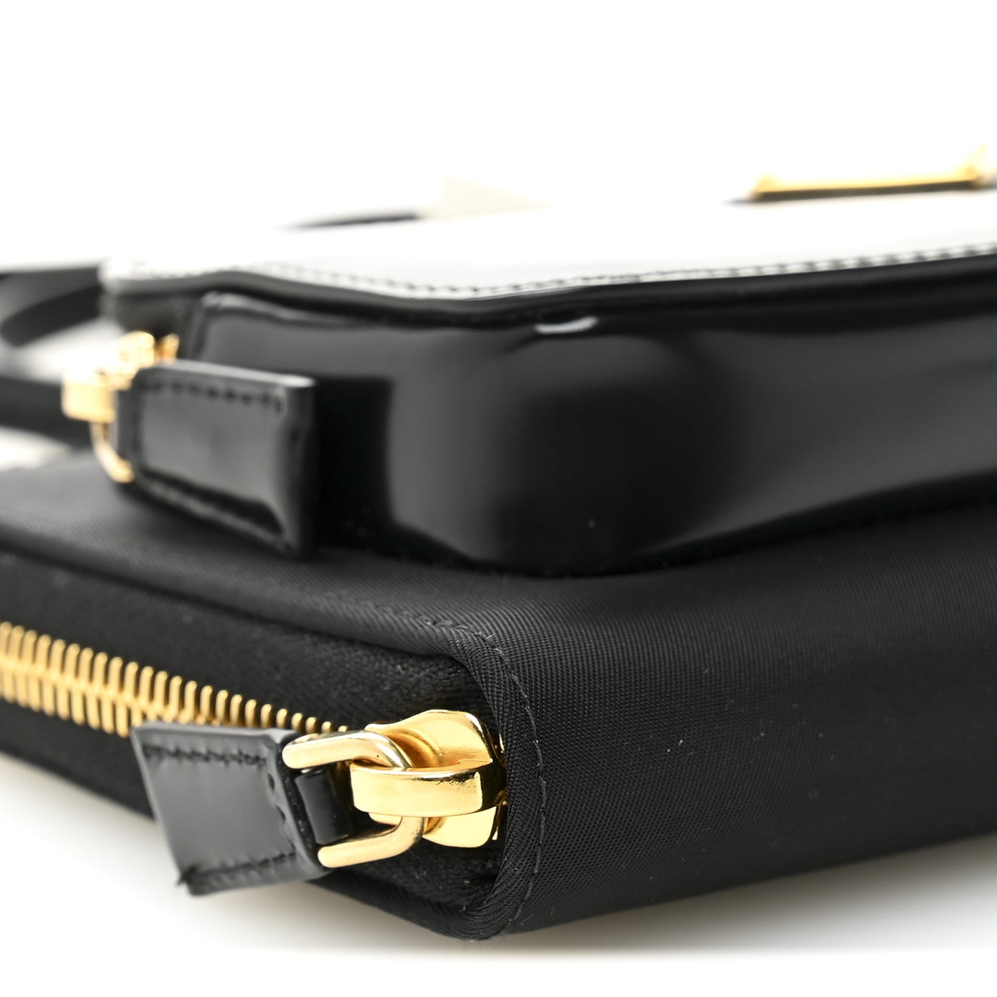 Re-Nylon Tessuto Brushed Calfskin Crossbody Wallet Black