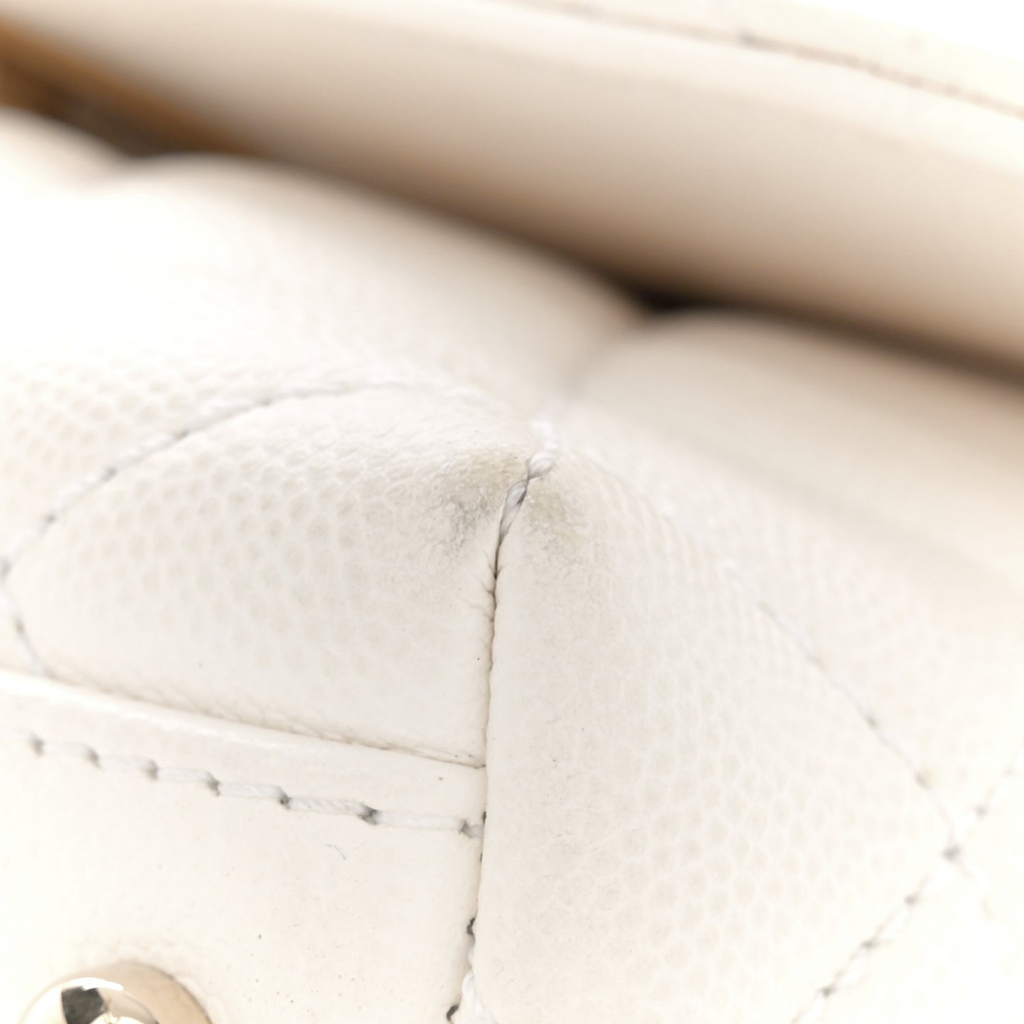 Caviar Quilted Extra Mini Coco Handle Flap White