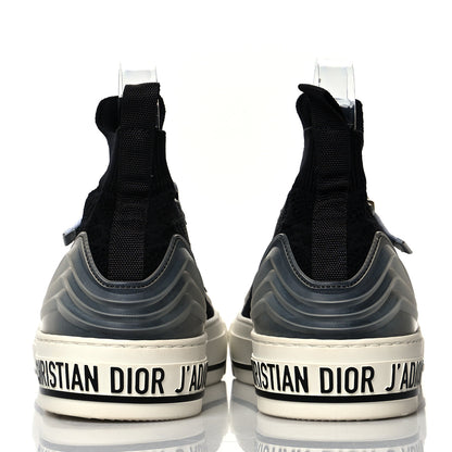 Christian Dior Technical Knit Calfskin Womens Walk'N'Dior High Top Sneakers 38.5 Black 5 of 8