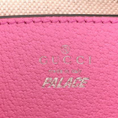 Gucci X PALACE GG Supreme Monogram Palace Textured Dollar Calfskin Shoulder Bag Pink Pale Rose Palace 6 of 11