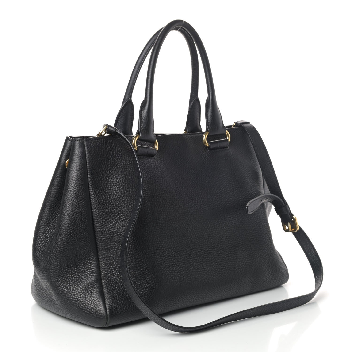 Prada Vitello Daino Shopping Tote Black 2 of 4