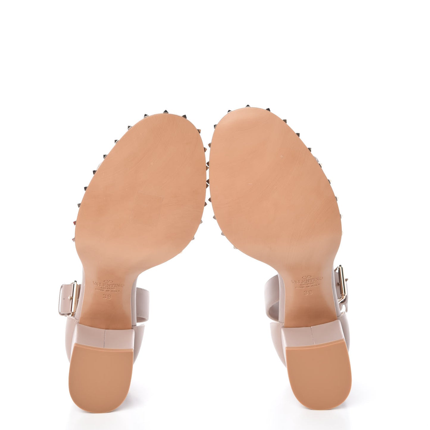Nappa Soul Rockstud 65mm Sandals 39 Poudre