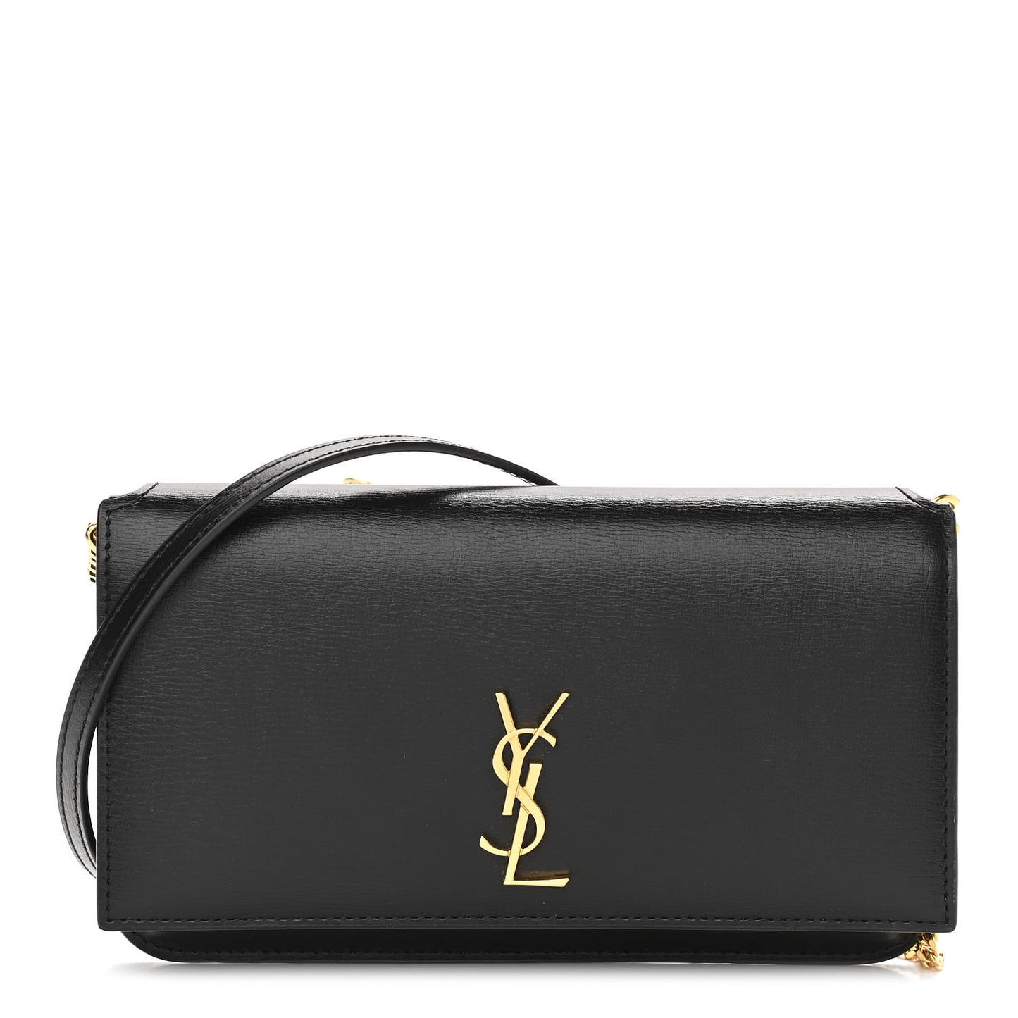 Smooth Calfskin Monogram Phone Holder Crossbody Black