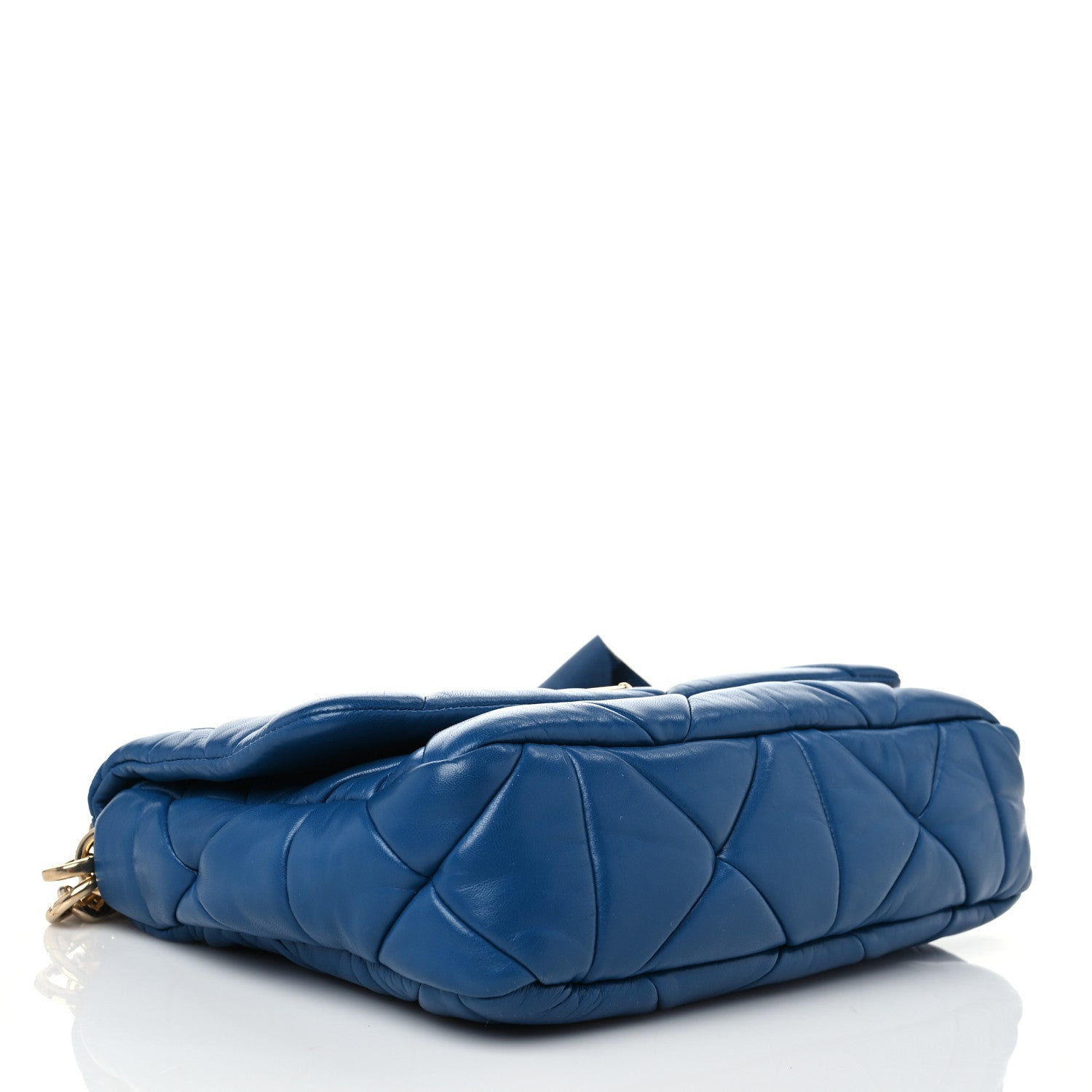Prada Nappa Re-Nylon Triangle Quilted Large Patchwork System Flap Shoulder Bag Royal 3 of 7