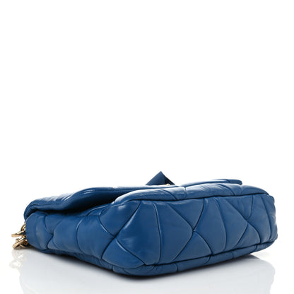 Prada Nappa Re-Nylon Triangle Quilted Large Patchwork System Flap Shoulder Bag Royal 3 of 7