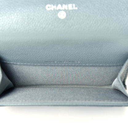 Chanel Caviar Quilted Flap Card Holder Wallet Blue 5 of 7