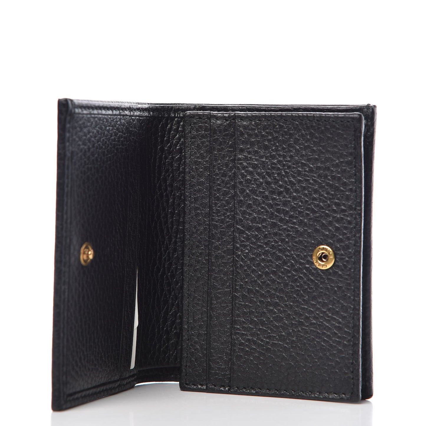 Pebbled Calfskin Butterfly Card Case Black