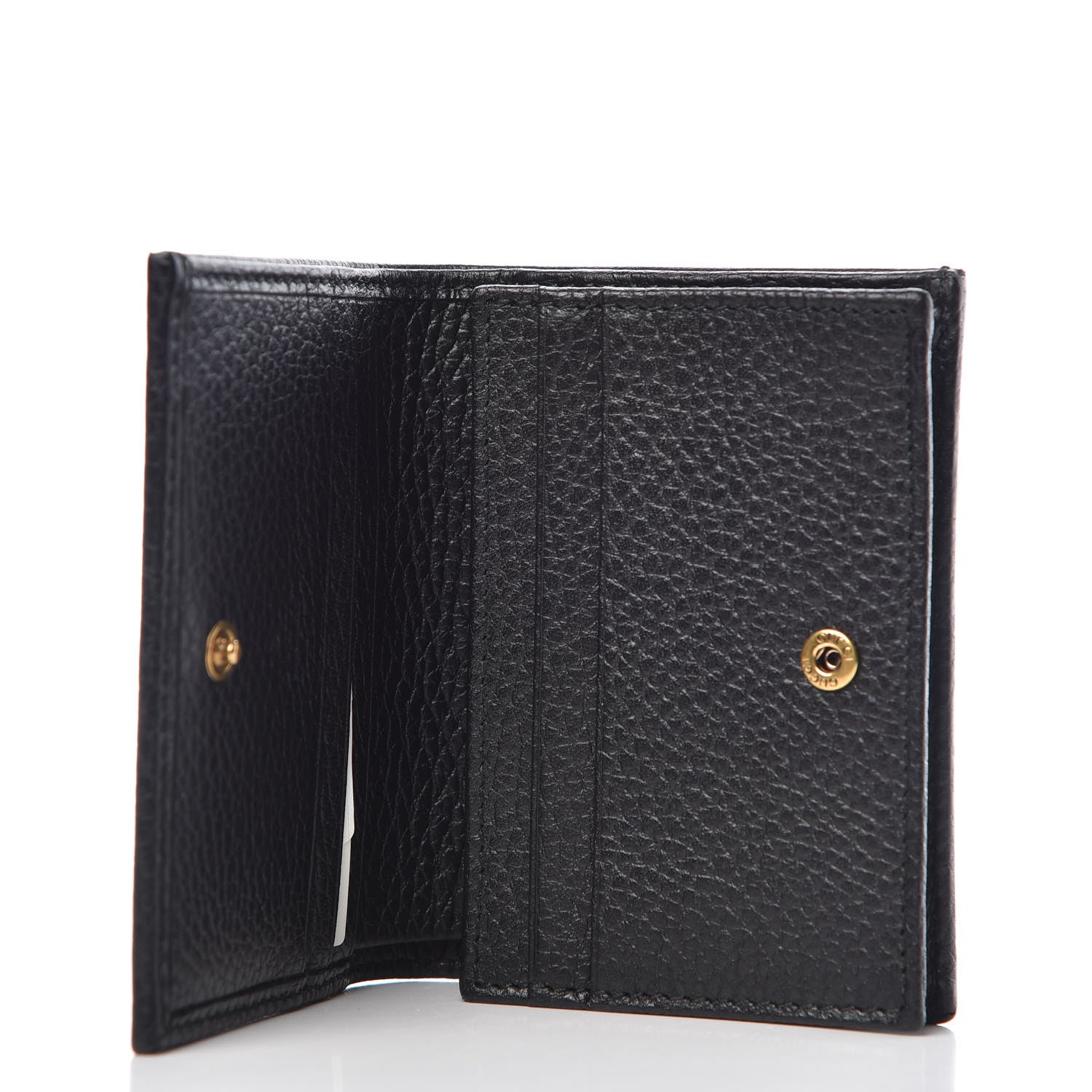 Gucci Pebbled Calfskin Butterfly Card Case Black 5 of 8