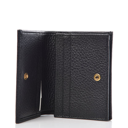 Gucci Pebbled Calfskin Butterfly Card Case Black 5 of 8