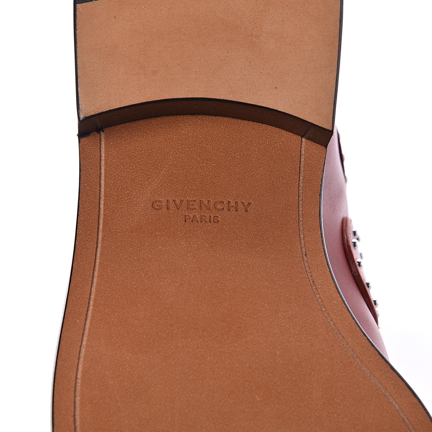 Givenchy Calfskin Studded Prue Buckle Bootie 38.5 Cognac 6 of 8