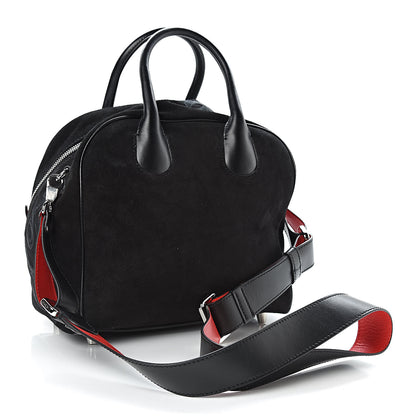 Christian Louboutin Suede Calfskin Small Marie Jane Top Handle Black 3 of 14