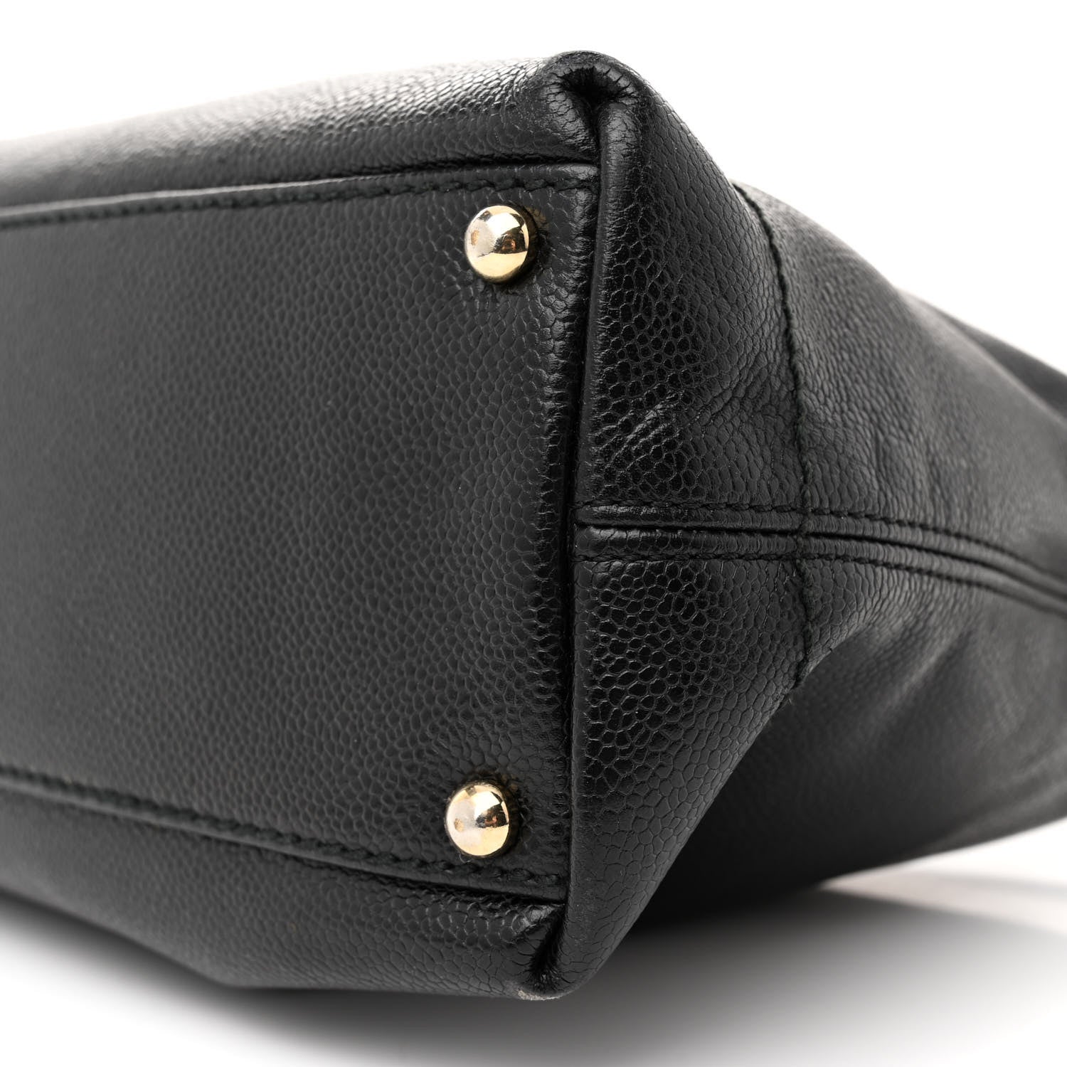 Chanel Caviar CC Wood Chain Hobo Black 10 of 15