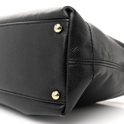 Chanel Caviar CC Wood Chain Hobo Black 10 of 15