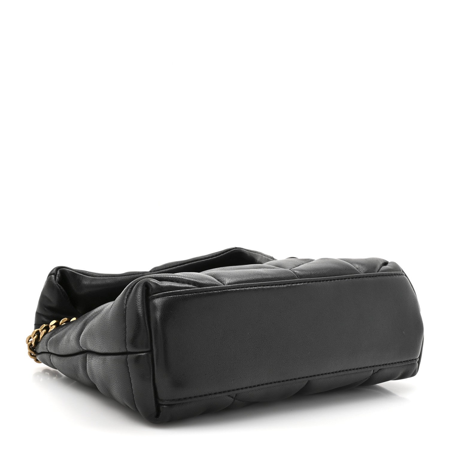 Saint Laurent Lambskin Quilted Toy Loulou Puffer Monogram Chain Satchel Black 4 of 15