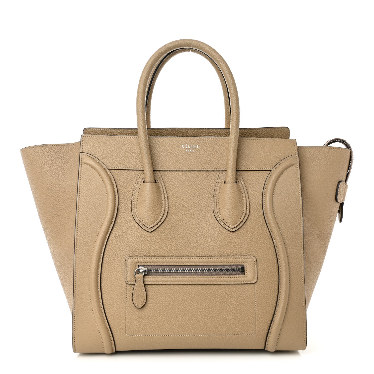 Celine Drummed Calfskin Mini Luggage Dune 1 of 10