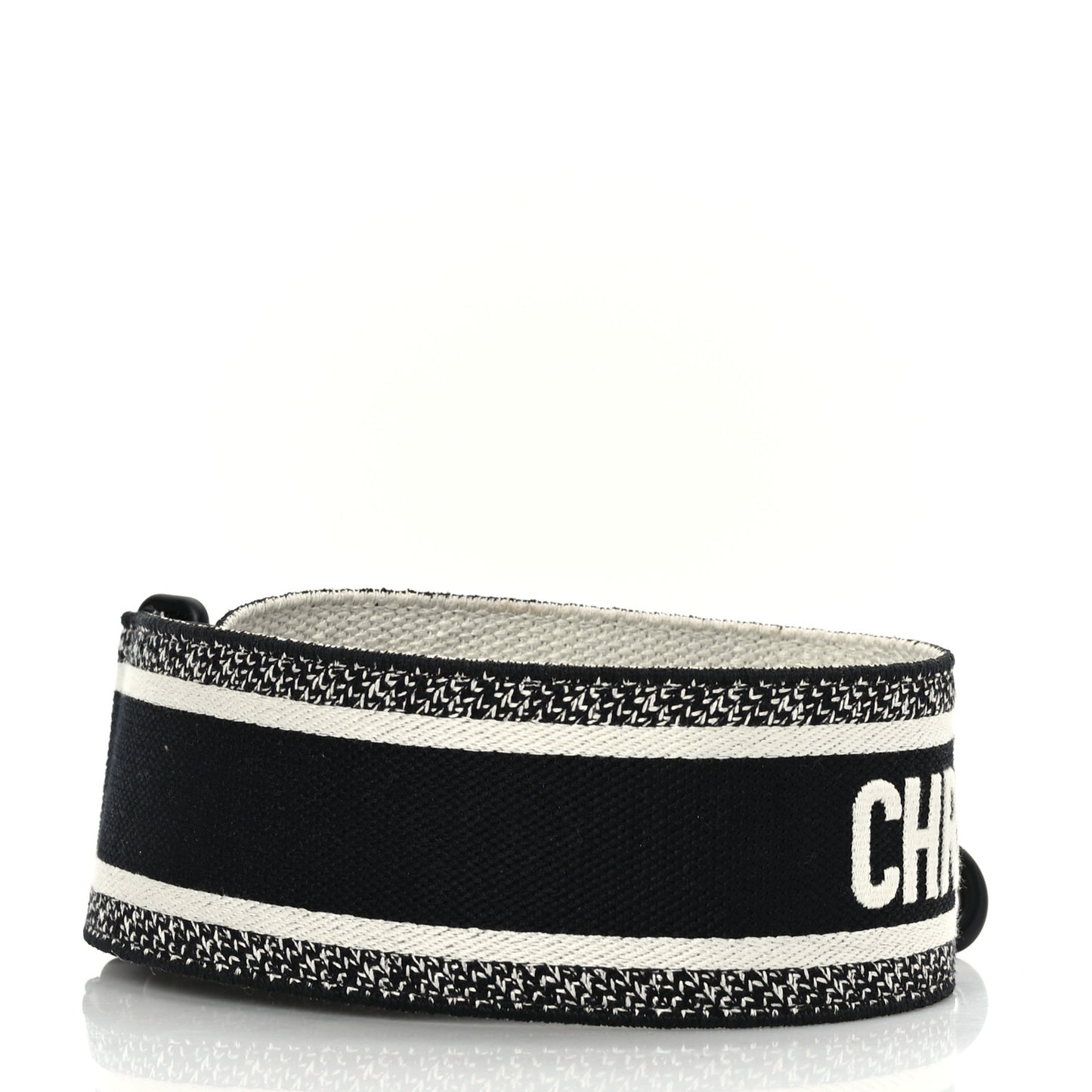 Canvas Embroidered Shoulder Strap Black Ultramatte