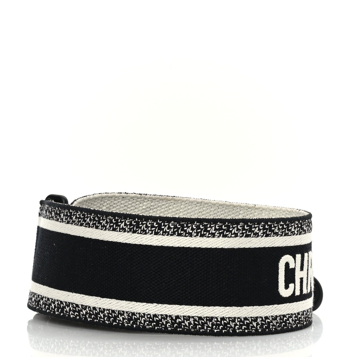 Christian Dior Canvas Embroidered Shoulder Strap Black Ultramatte 2 of 4