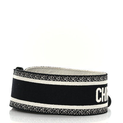Christian Dior Canvas Embroidered Shoulder Strap Black Ultramatte 2 of 4