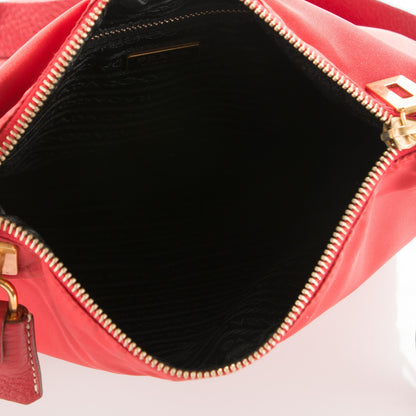 Prada Nylon Vela Vitello Daino Flat Messenger Bag Red 5 of 7