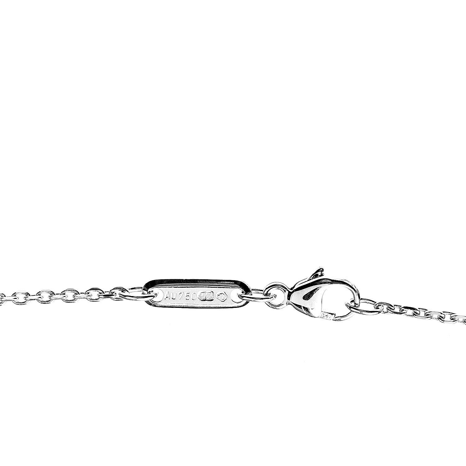 Chopard 18K White Gold Diamond Happy Diamonds Circle Butterfly Pendant Necklace 3 of 4