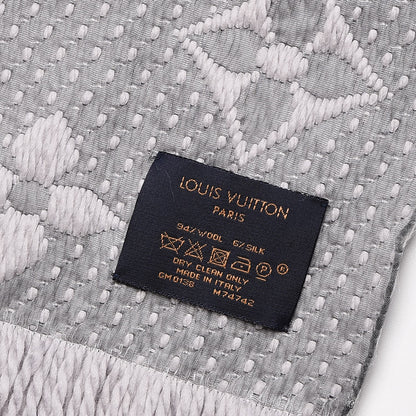 Louis Vuitton Wool Silk Logomania Scarf Pearl Grey 4 of 4