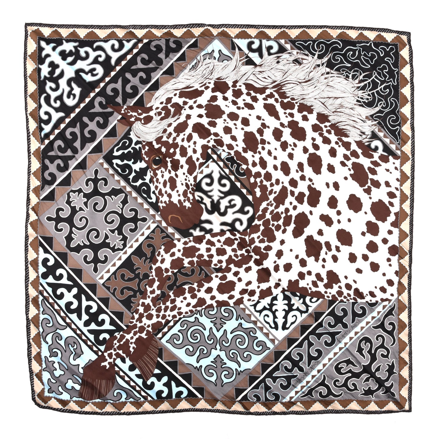 Silk Appaloosa Des Steppes Scarf 90