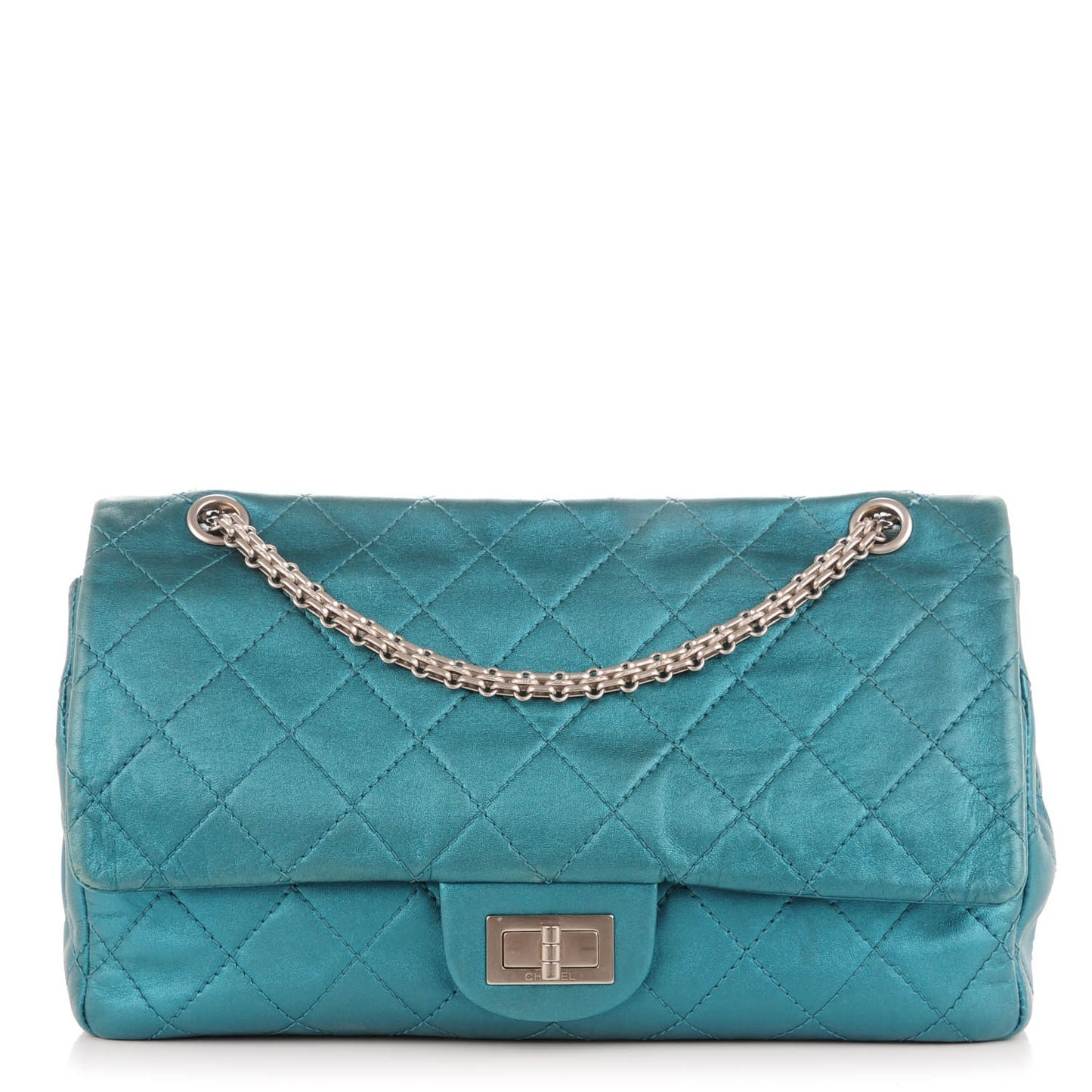 Metallic Calfskin Quilted 2.55 Reissue 227 Flap Turquoise