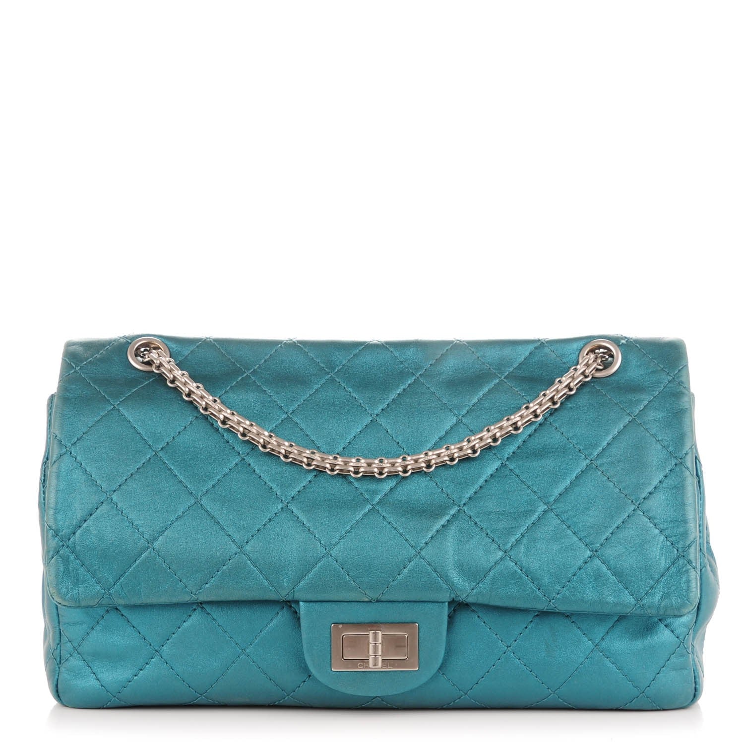 Chanel Metallic Calfskin Quilted 2.55 Reissue 227 Flap Turquoise 1 of 10