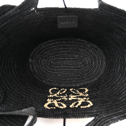Loewe Raffia Medium Elephant Basket Tote Bag Black 5 of 14