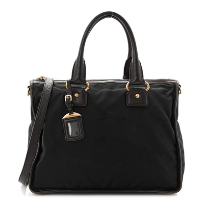 Prada Tessuto Nylon Double Zip Logo Tote Black 1 of 11