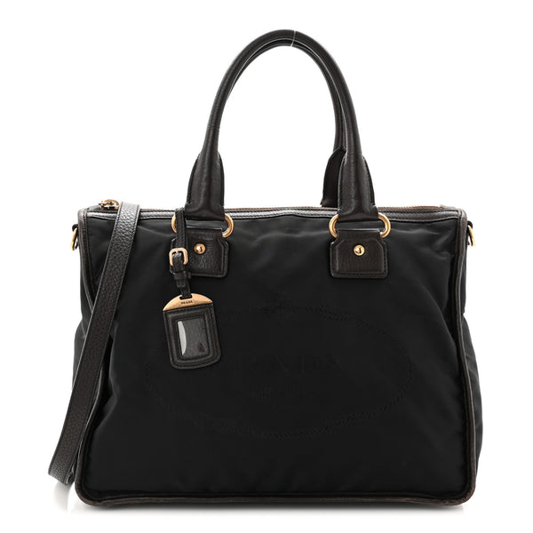 バッグ PRADA TESSUTO NYLON LOGO DOT TOTE BAG Prada Tessuto Nylon Double Zip Logo Tote Black 1825634 – FASHIONPHILE
