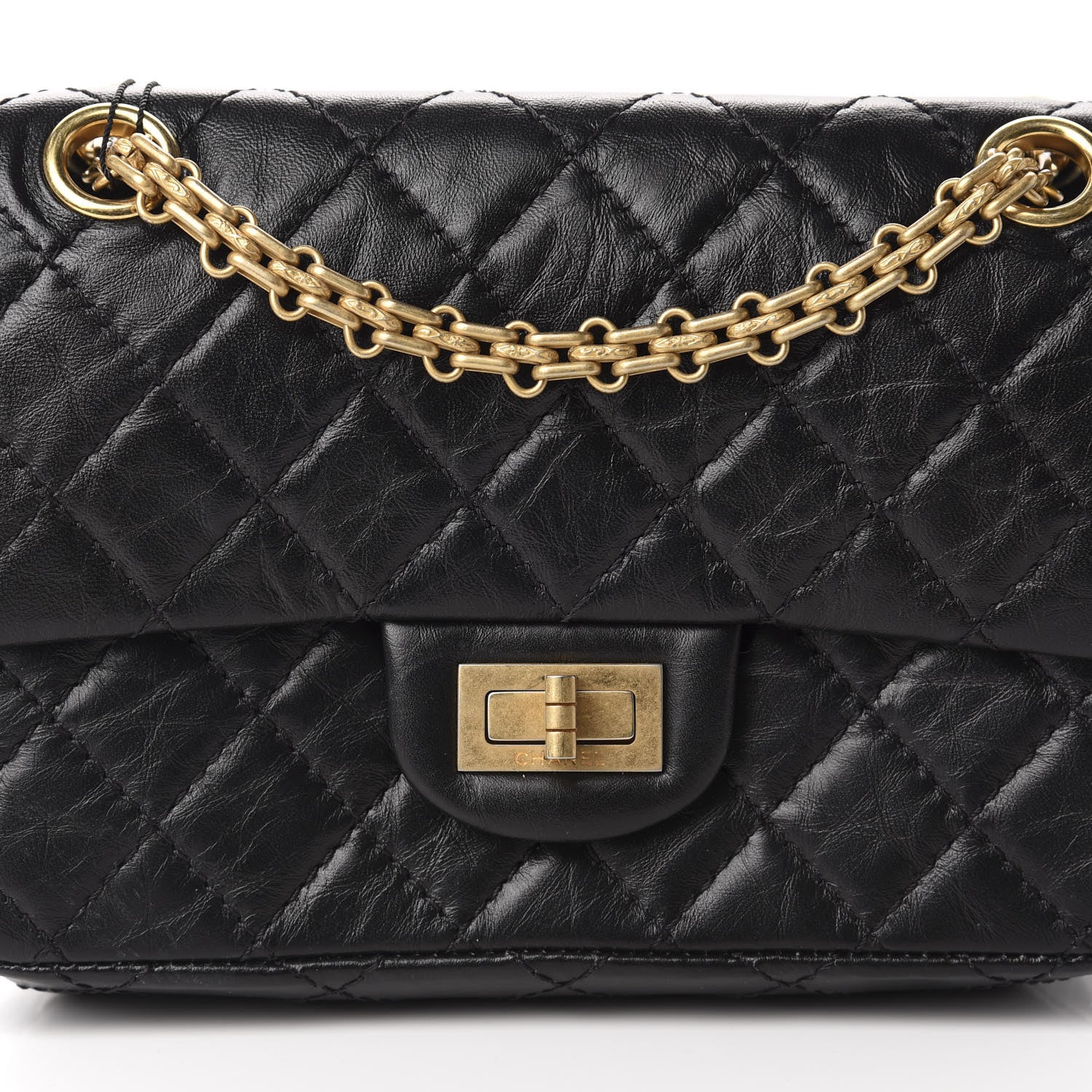 Chanel Aged Calfskin Quilted 2.55 Reissue Mini Flap Black 10 of 11