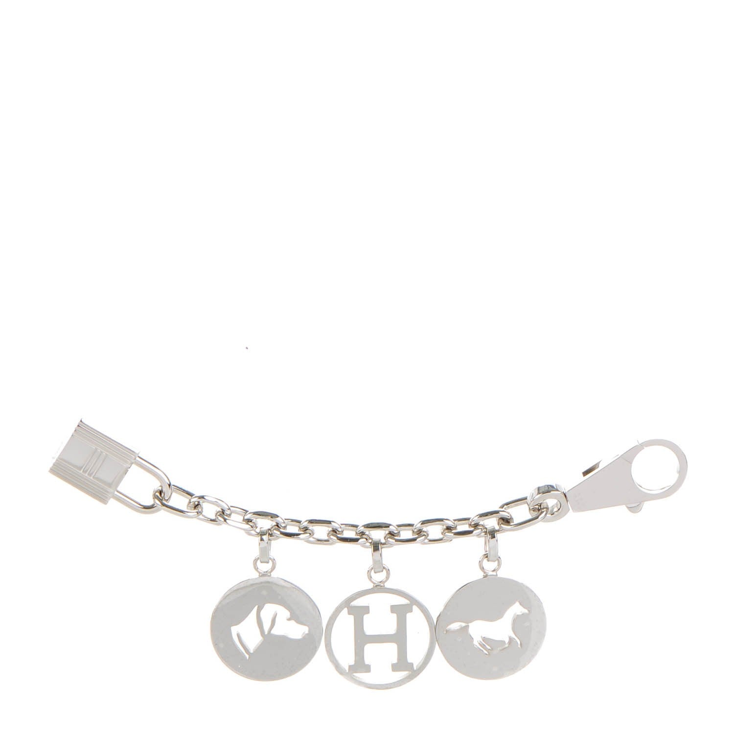 Hermes Palladium Breloque Bag Charm Silver 1 of 5