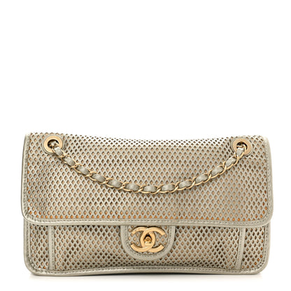 Chanel Perforated Calfskin Large Up In The Air Flap Light Gold 1 of 10