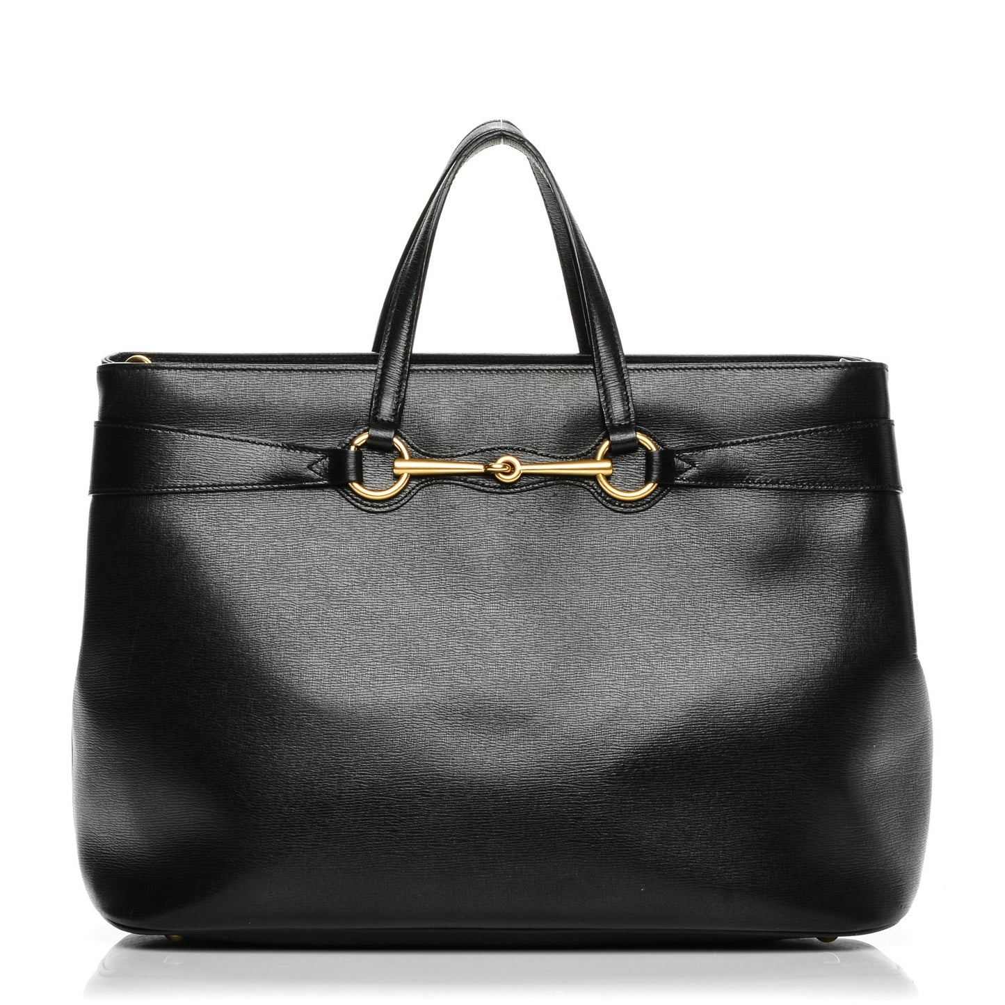 Textured Calfskin Large Bright Bit Tote Black