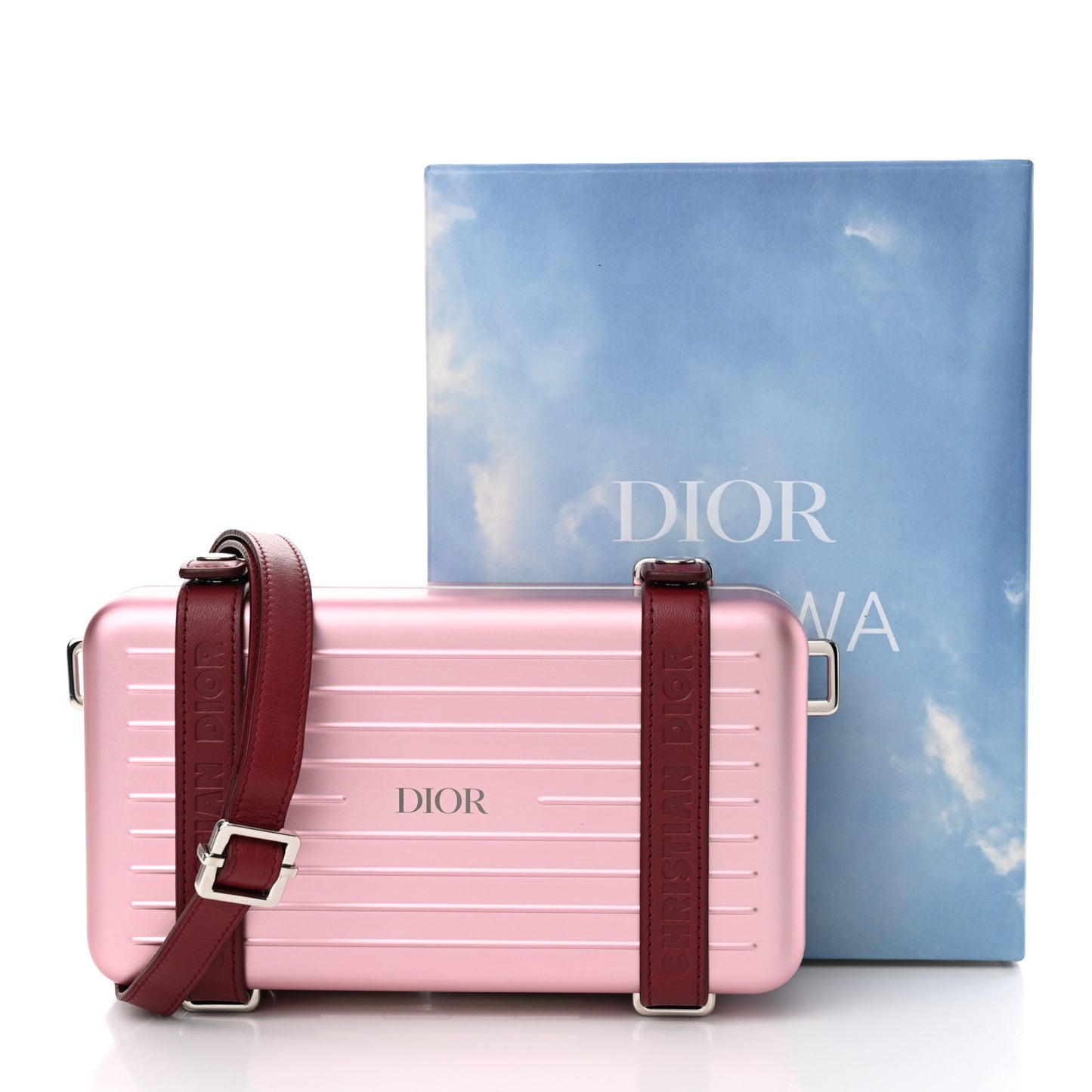 X RIMOWA Aluminum Personal Clutch On Strap Rose