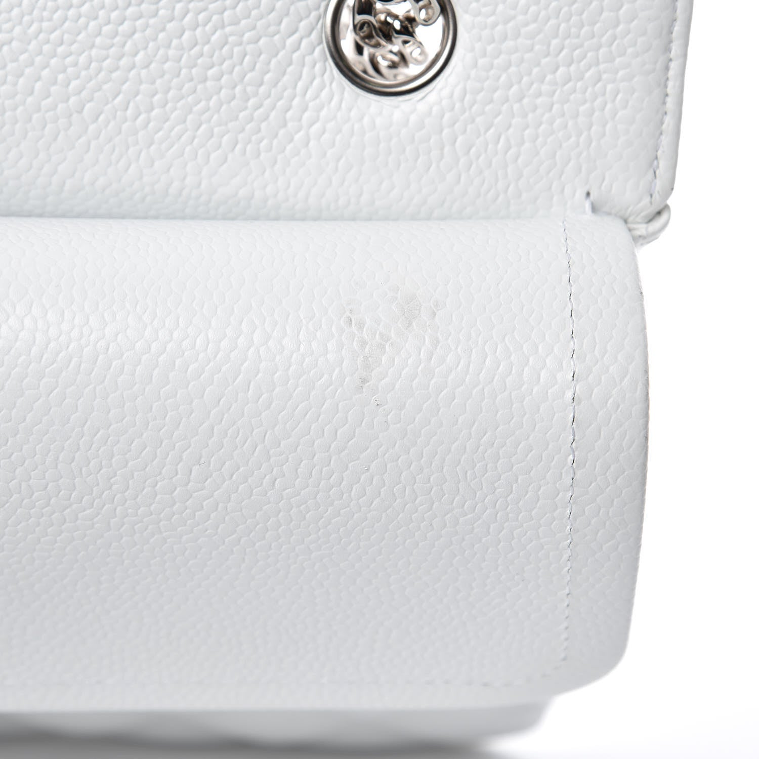 Chanel Caviar Quilted Medium Double Flap Bijoux Chain White 11 of 13