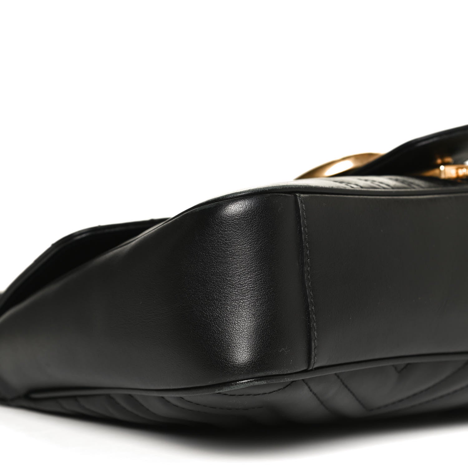 Gucci Calfskin Matelasse Medium GG Marmont Shoulder Bag Black 10 of 13