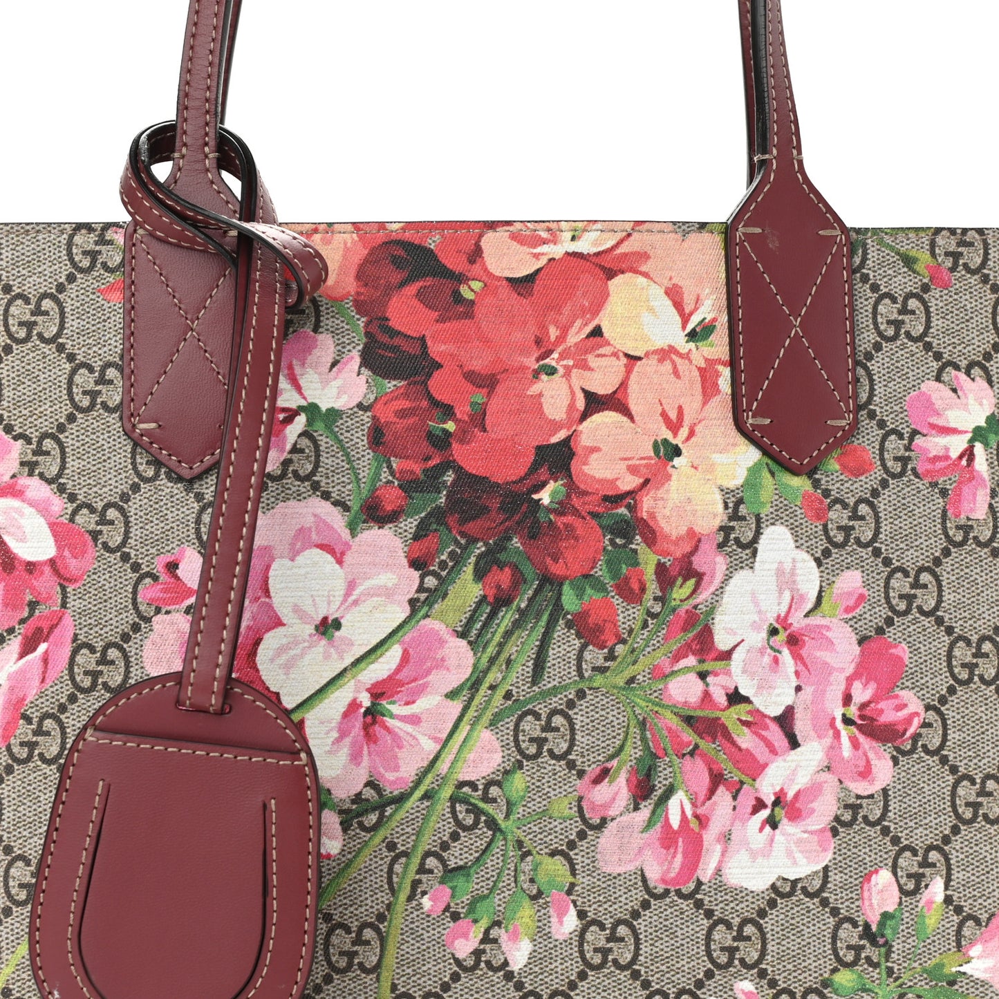 GG Supreme Monogram Blooms Small Reversible Tote Beige Multicolor Dry Rose