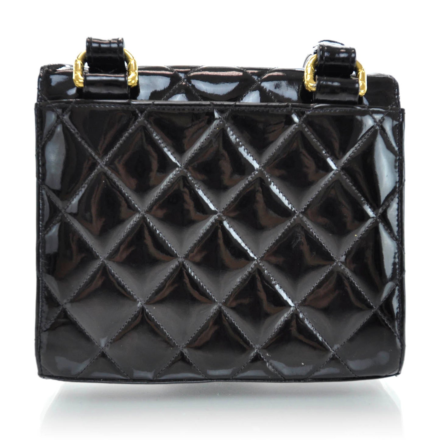 Patent Flap Bag Black