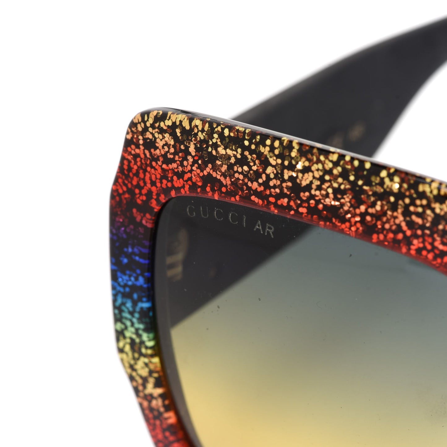 Square Frame GG0102S Sunglasses Glitter Gold Multi