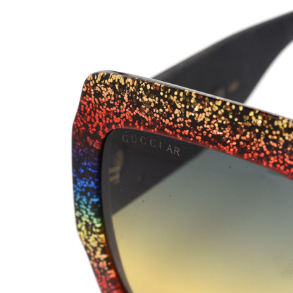 Gucci Square Frame GG0102S Sunglasses Glitter Gold Multi 7 of 8