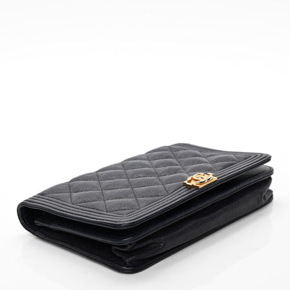 Chanel Caviar Quilted Boy Wallet On Chain WOC Navy 3 of 6