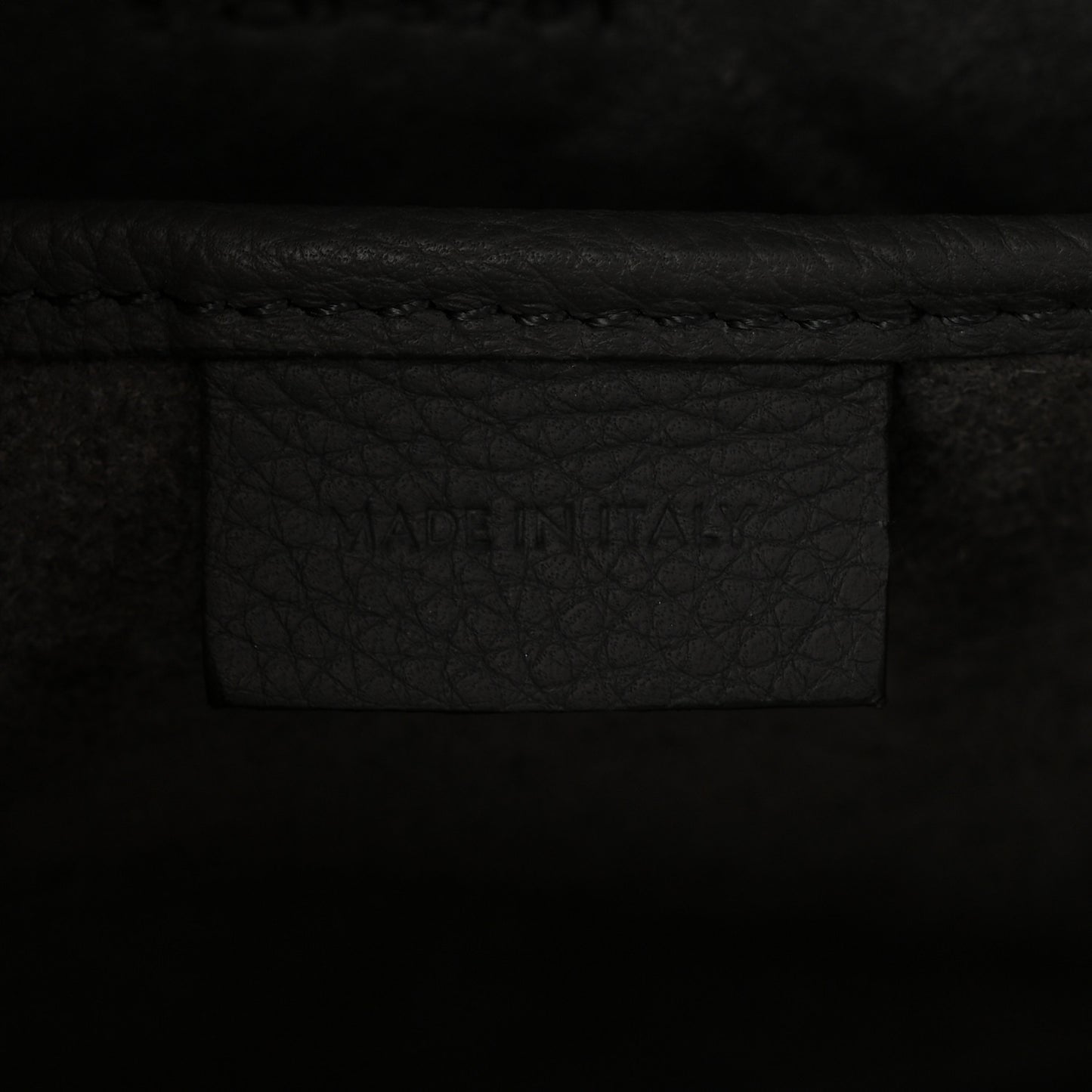 Drummed Calfskin Nano Luggage Kohl