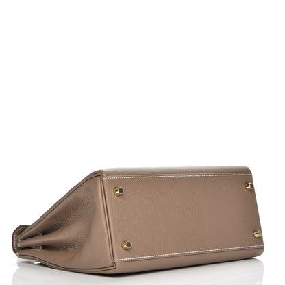 Hermes Togo Kelly Retourne 28 Etoupe 5 of 30