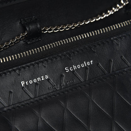 Proenza Schouler Calfskin Embossed Crosshatch PS11 Chain Wallet Black 6 of 8