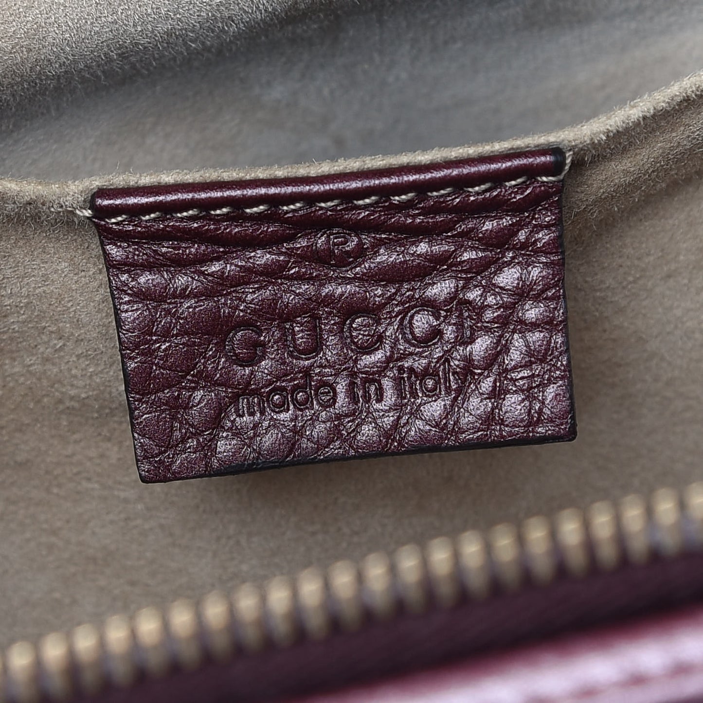 Pebbled Calfskin Small 1973 Top Handle Satchel Burgundy